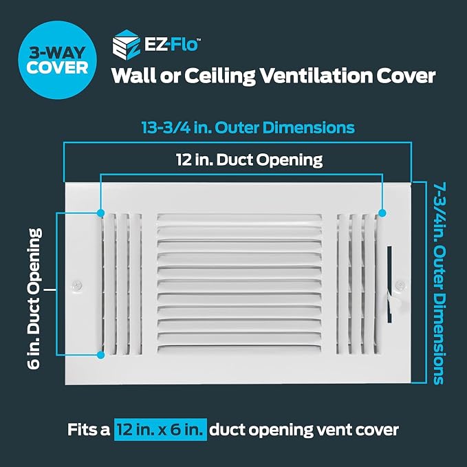 EZ-FLO 12 x 6 Inch Air Vent Cover - Image 2