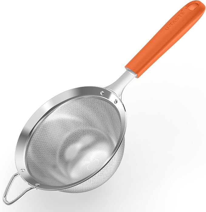 U-Taste Medium Fine Mesh Strainer: 18/8 Stainless Steel 4.73in 30 Mesh Kitchen by U-Taste