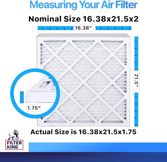 Filter King 16.38x21.5x2 Air Filter | 6-PACK | MERV 8 HVAC Pleated A/C Furnace - Image 2