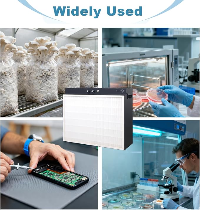 Laminar Flow Hood with H13 HEPA Filter (20"x15"）, FFU Class 100 / ISO 5 Clean - Image 6