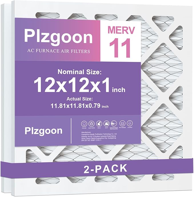 12x12x1 Air Filter MERV 11 MPR 1000 Pleated AC Furnace Filters Replacement by Unknown