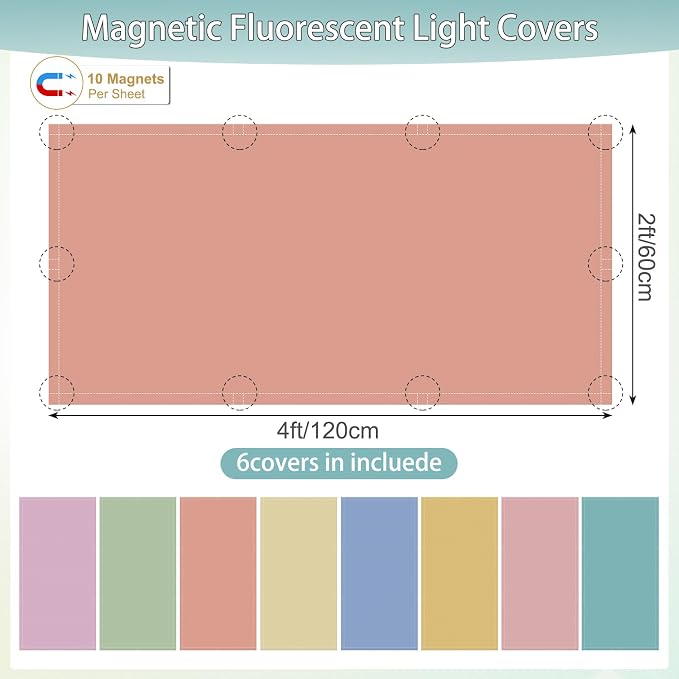 8pcs Magnetic Fluorescent Light Covers - Image 2