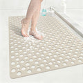 Anti Slip Shower Mat with Suction Cups,23.6x35.4 Inch Quick Drain TPE Non Slip Shower Mats for Inside Shower,Large Bath Mat for Shower Soft on Feet, Easy to Dry&Cut Machine Washable