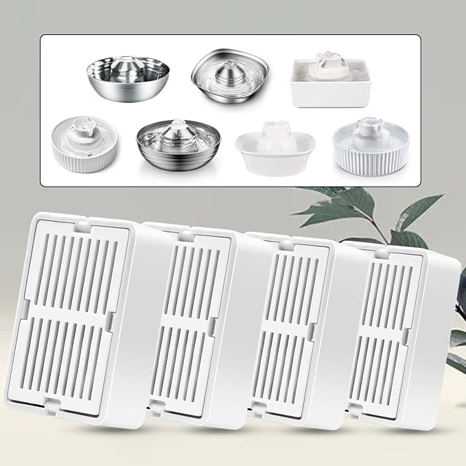 Cat Water Fountain Filters, 8 Carbon Filters& 2 Foams Filters - Image 2
