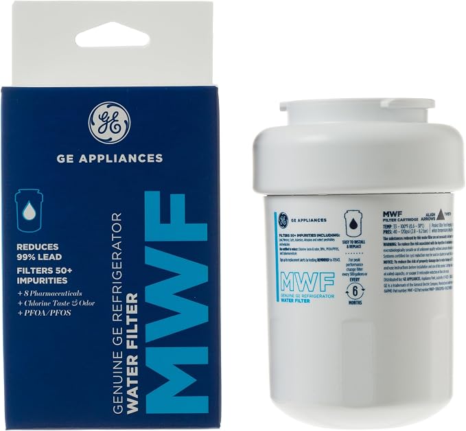 GE MWF™ Refrigerator Water Filter, Genuine Replacement Filter, Certified to by GEAppliances