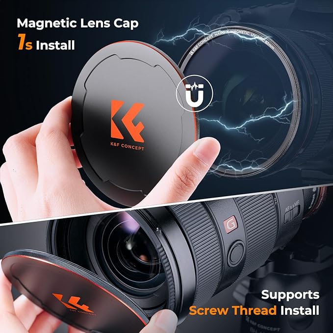K&F CONCEPT 77mm Magnetic MC UV Lens Protection Filter + Lens Filter Cap | 1s - Image 6