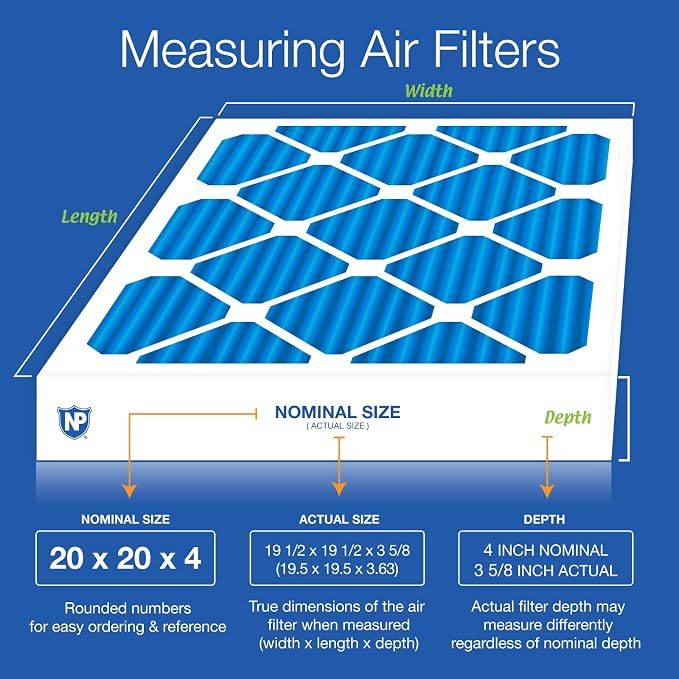 Nordic Pure 20x20x4 Pleated Air Filters MERV 7 Plus Carbon 1 Pack - Image 2