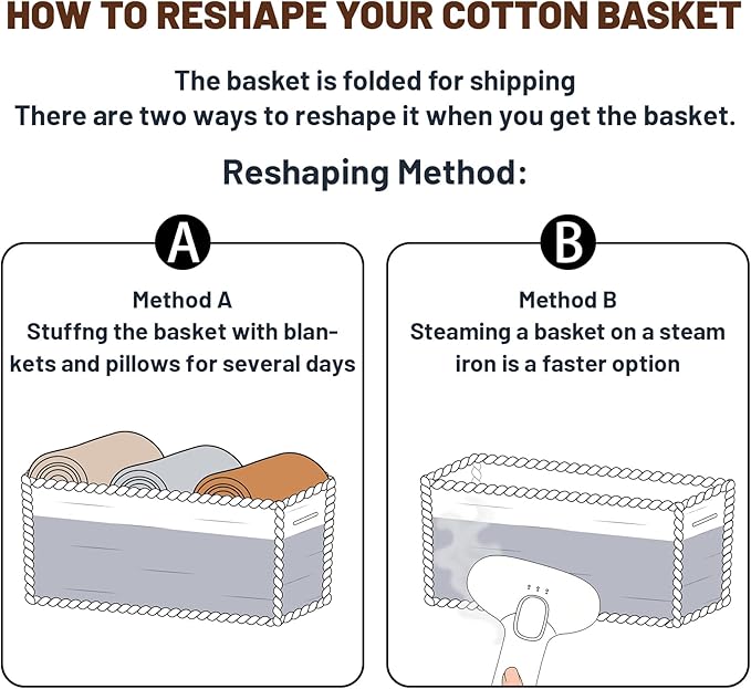 Large Shallow Organizing Baskets 15x11x5.1 Inches - Rope Woven Storage Bins for Bathroom, Shelves, Cube Closet, Mixed Brown 4 Packs
