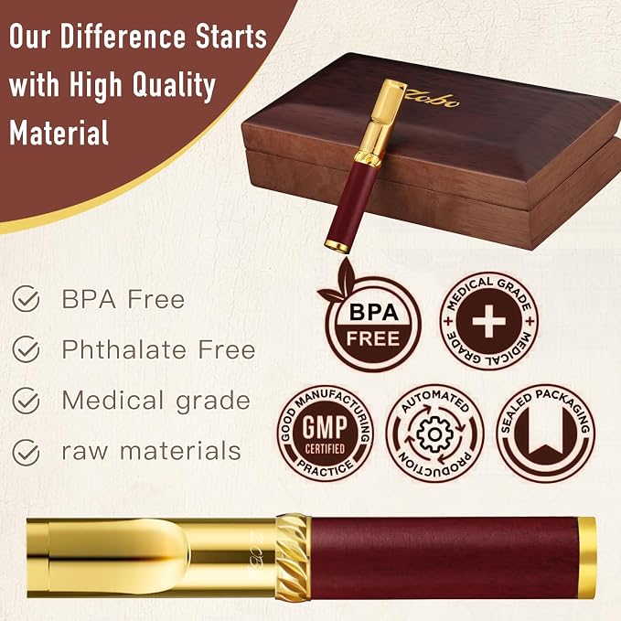 Reusable Washable Cigarette Filter Handcrafted Wood Metal Smoking Cigarette - Image 3
