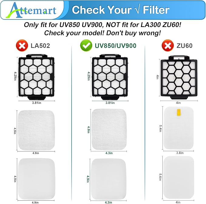 UV850 Filter Replacement for Shark Performance Lift Away UV950 LA492 UV900 - Image 3