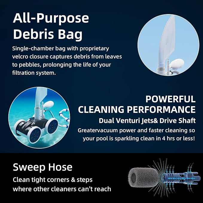 MAKHOON Upgrade Pool Pressure Side Sweeper – Professional Pool Cleaner - Image 4