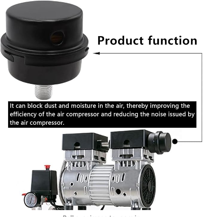 2PCS 1/2’’ Metal Air Compressor Intake Filter Sound Muffler, Thread Air - Image 5