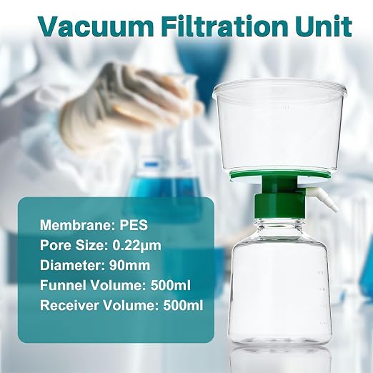 500ml Vacuum Filtration System, Disposable Sterile Vacuum Filter Units - Image 3