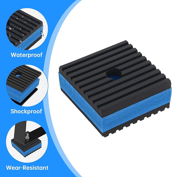 4-Pack Anti-Vibration Pads 2 x 2 x 7/8-inc, Heavy Duty Sound Isolation Ribbed - Image 4