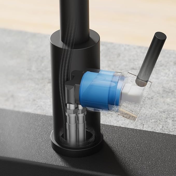Smart Touch On Kitchen Faucet, 3 Modes Pull Down Sprayer, Sensor Activated, Ceramic Disc Valve, 360-Degree Rotation, 1 or 3 Hole Deck Plate. 10-Year Warranty. (KW-62R, Black)