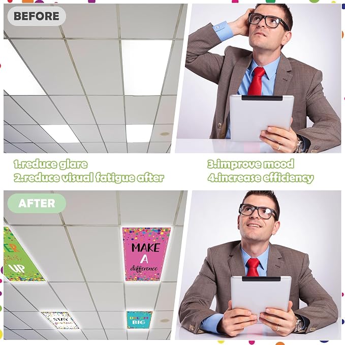 8Pcs Fluorescent Light Covers for Classroom Ceiling Lights, 4 x 2 Feet - Image 5