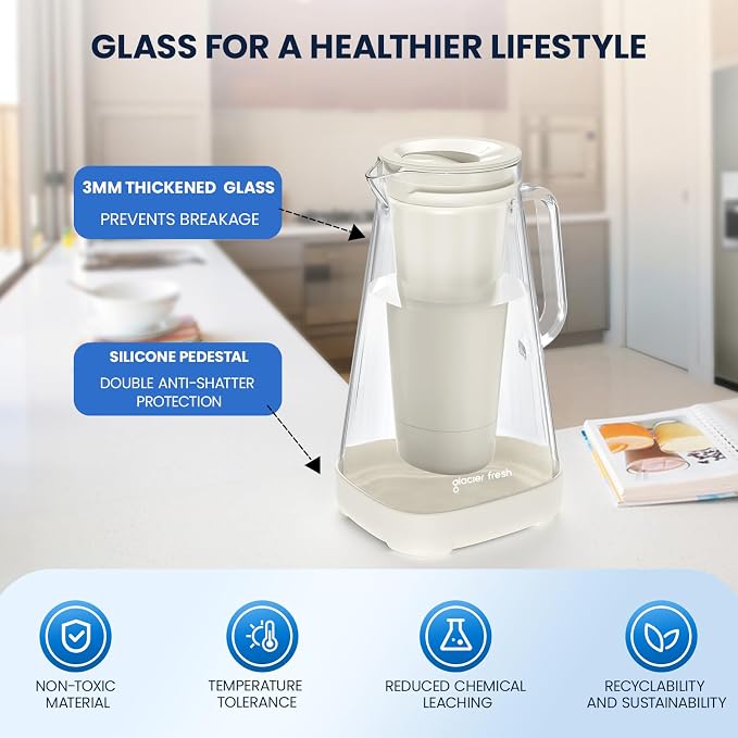 GLACIER FRESH Glass 10 Cup Water Pitcher - Image 2