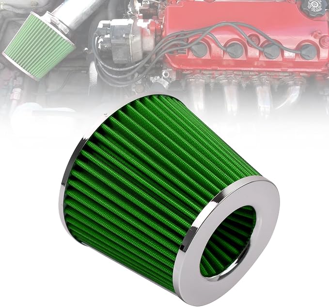 RYANSTAR RACING 89mm 3.5" High Flow Round Tapered Cone Cool Air Filter Cleaner by RYANSTARRACING