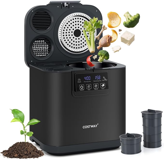 COSTWAY 4L Electric Composter for Kitchen, Smart Waste Dispenser Countertop by COSTWAY