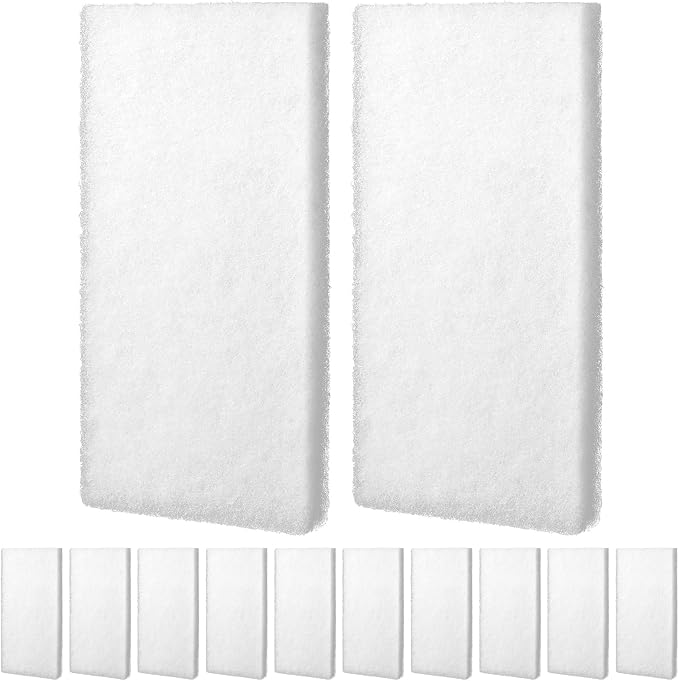 12 Pack Filter Pads for Aquarium Fish Tanks, Aquarium Polyethylene Media Pads by Threlaco