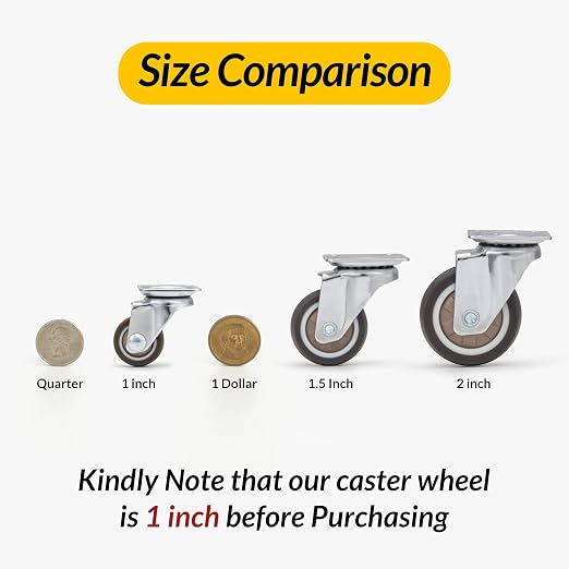 HOLKIE 1 inch Small Caster Wheels - Image 3