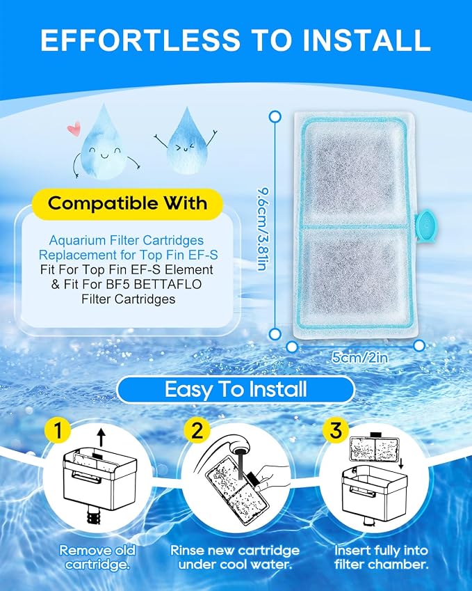 6 Pack Upgraded EF-S Fish Tank Filters Compatible - Image 6
