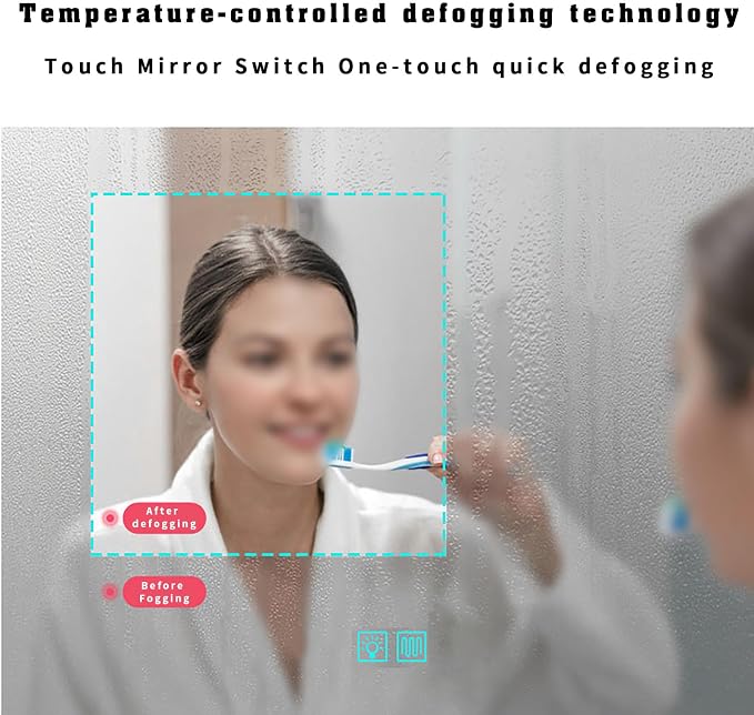 500 X800 mm Illuminated Backlit LED Bathroom Mirror, Wall Mounted Multifunction - Image 5