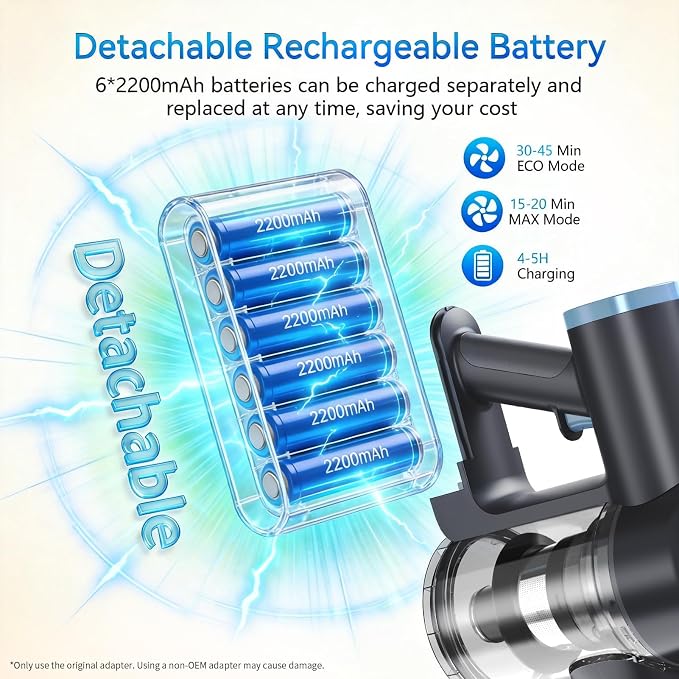 BlueEpic Cordless Vacuum Cleaner, Rechargeable - Image 3