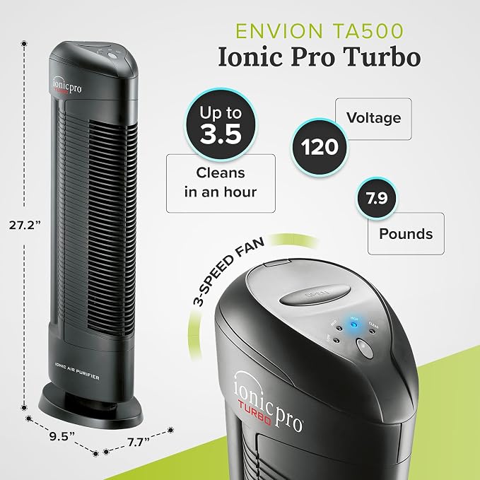 Ionic Pro Turbo Ionic Air Purifier Tower - Image 2
