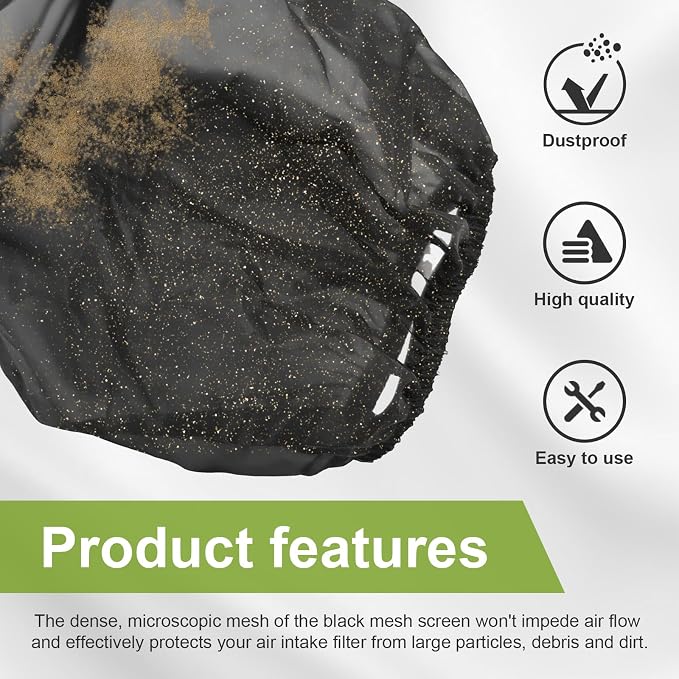 2 PCS Air Filter Cover for Car, Dustproof Cold Air Filter Protective Sock Cover - Image 4