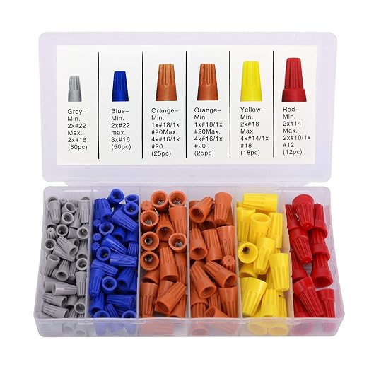 180 PCS Wire Connectors, Insulating Insert Twist Electrical Wire Connectors by Romeda