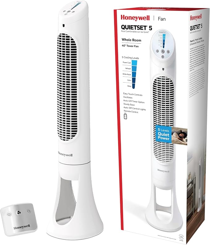 Honeywell QuietSet Whole Room Oscillating Tower Fan by HoneywellPluggedIn