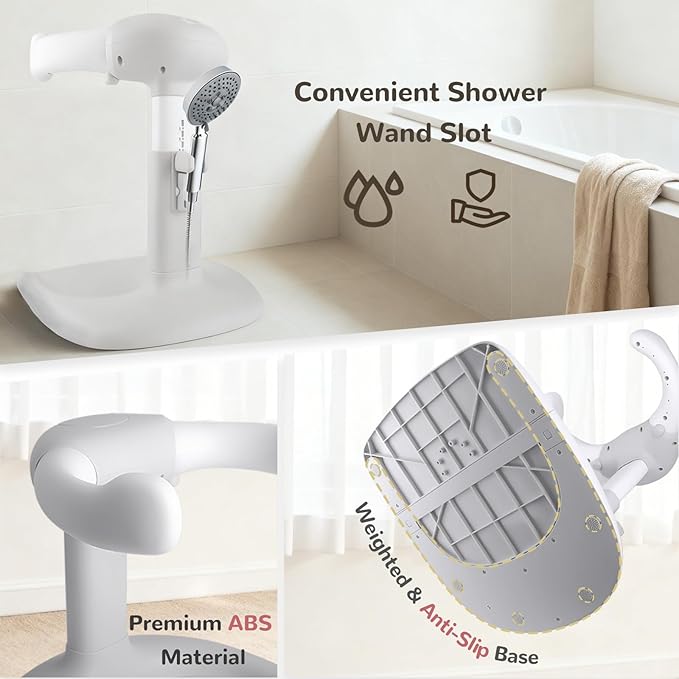 Baby Shower Stand – Adjustable Baby Bath Stand & Standing Baby Bathtub, Baby Shower Standing Support, Toddler Shower Stand for Infants 8–36 Months (Grey)