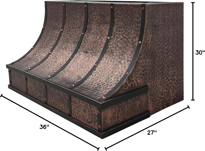 CT Copper Tailor Sloped Copper Vent Hood Island Mount, 610 CFM Exhaust Fan - Image 9