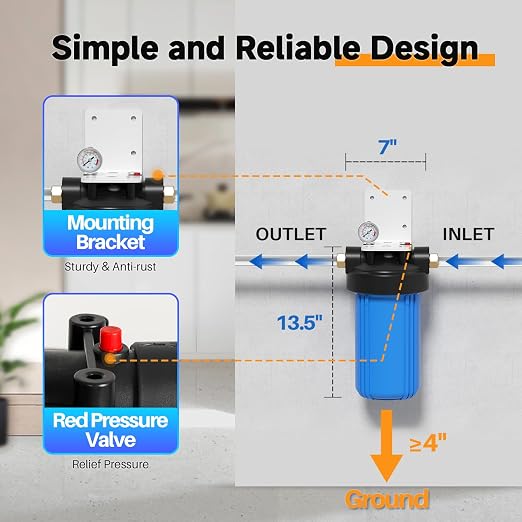PUREPLUS Whole House Water Filter Housing, Pre-Filtration System, - Image 5