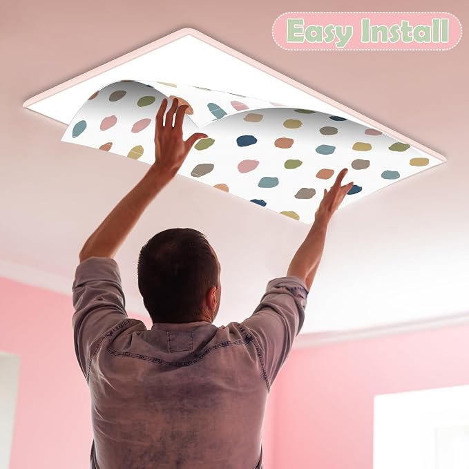 6Pcs Classroom Light Covers for Fluorescent Lights, Magnetic 2x4 FT Ceiling - Image 4