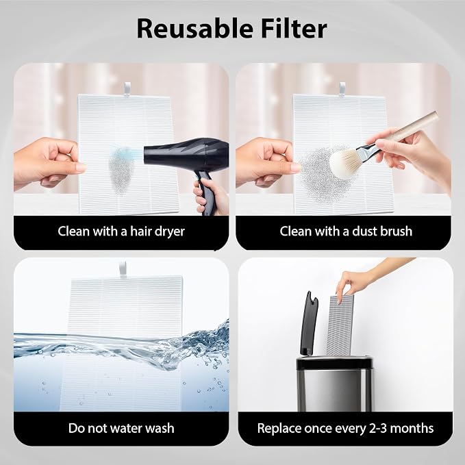 HAMARA Nail Dust Collector Replacement Filters 4 Pack – Reusable 6x7 Inch - Image 6