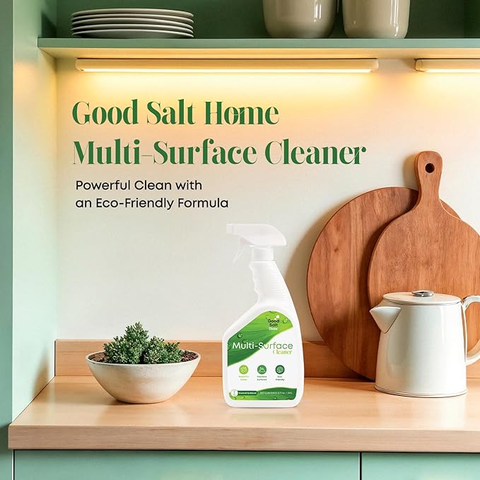 Good Salt Home Multi-Surface Cleaner Spray, Probiotic All Purpose Cleaner, Made in the USA, 32 Ounce Bottle, 2-Pack