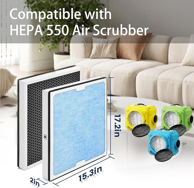 HEPA Filter Replacement for AlorAir CleanShield HEPA 550 Air Scrubber, High - Image 2