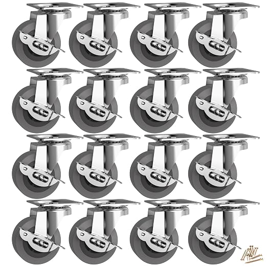 2" Caster Wheels, Casters Set of 16, Heavy Duty Casters by BOSGEOT