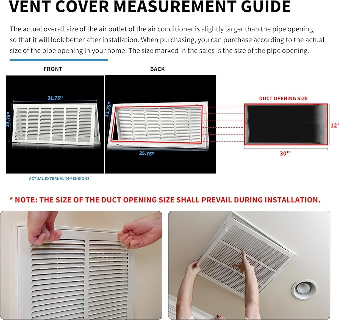 Return Vent Cover 30 X 12 Return Air Grill - Image 6