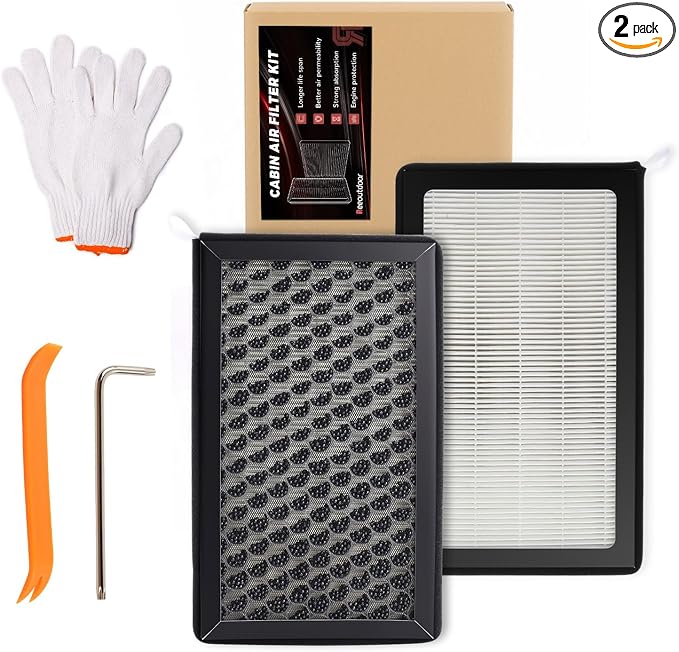 2-Pack Upgrade HEPA Cabin Air Filter Kit Activated Carbon Replacement by Reeoutdoor