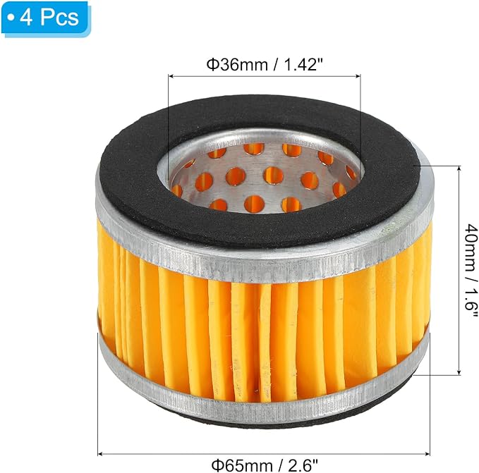 PATIKIL 2.6 x 1.6 Inch Air Compressor Intake Paper Filter 4 Pack Piston Type - Image 2
