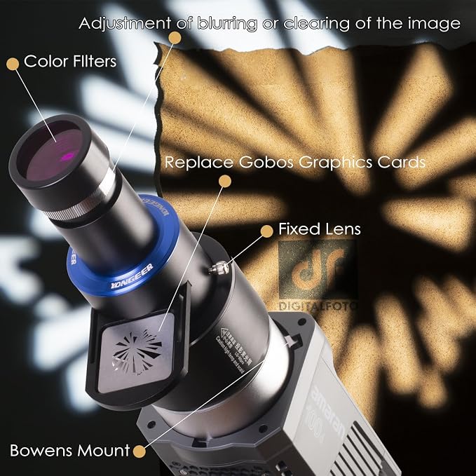Bowens Mount Projector Attachment, Spotlight Optical Snoot Photography kit - Image 3