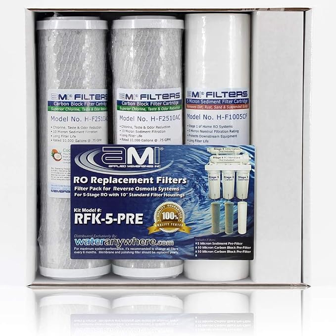 APPLIED MEMBRANES INC. AMI Reverse Osmosis Filter Replacement | Pre Filter Set | by AppliedMembranesInc