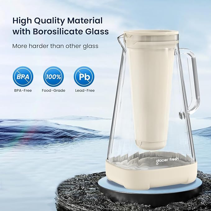 GLACIER FRESH 10 Cup Purela Glass Water Pitcher - Image 3