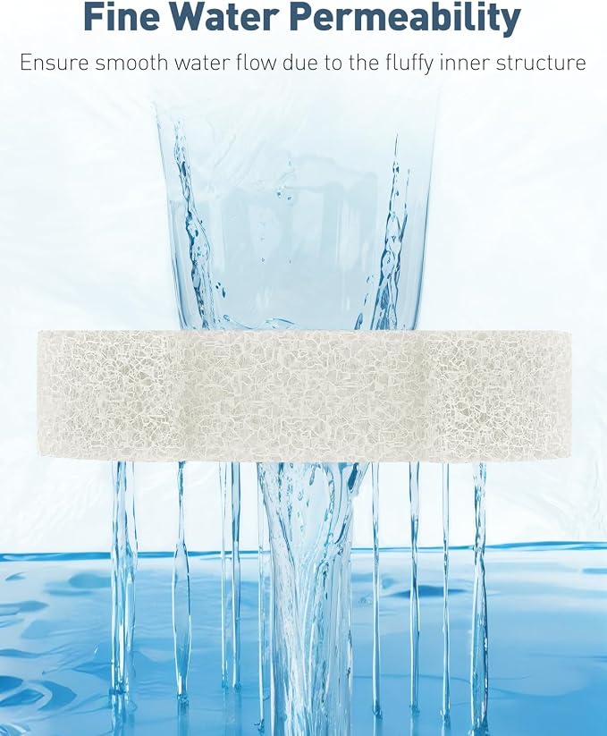 Pawfly 4 Pack Aquarium Bio-Sponge Filter Replacement Sponges White Foam - Image 4