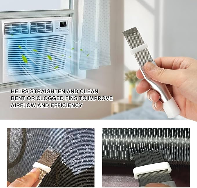 LANMU Air Conditioner Evaporator Coil Cleaning Brush AC Condenser Coil Fin Comb - Image 5