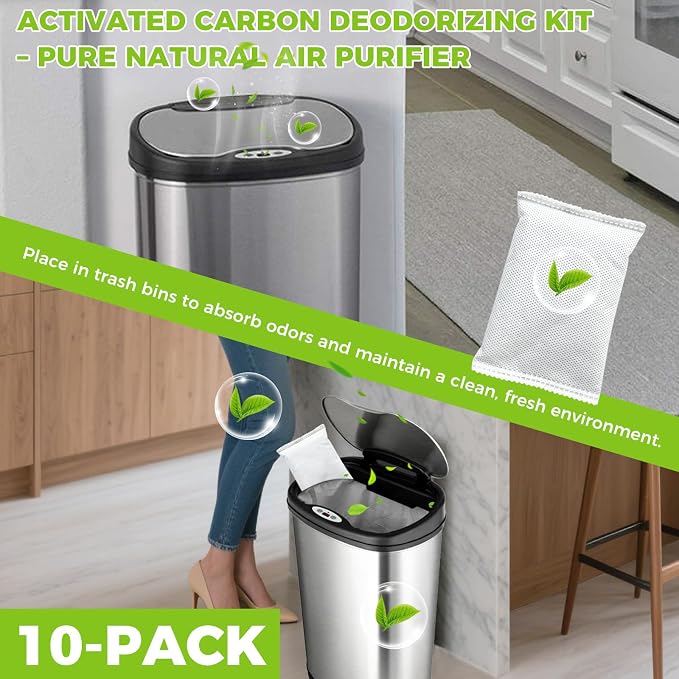 10-Pack Activated Charcoal Odor Absorber Filter Refills Compatible - Image 5