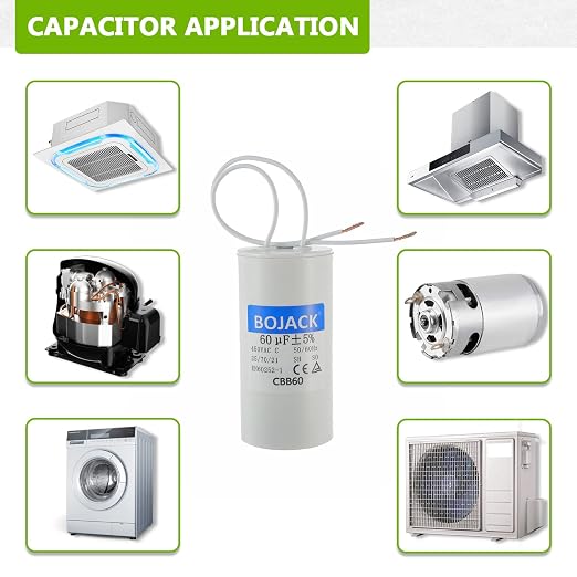 BOJACK Run Capacitor 60 uF 450V AC 60 MFD CBB60 2 Wire 50/60Hz Cylinder Motor - Image 5